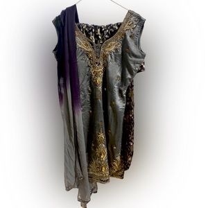 Pure Silk Shirt and broqutte in Chiffon